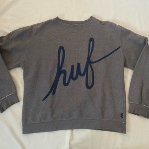 HUF grey pullover crewneck sweater